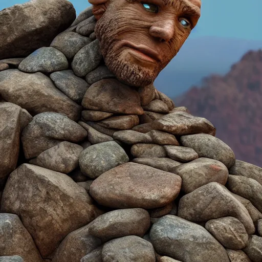 Image similar to mountain giant made of rocks 8 k