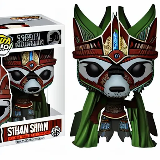 Image similar to spartan shaman wolf peyote funko pop