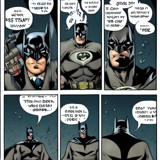 Prompt: batman with regular job