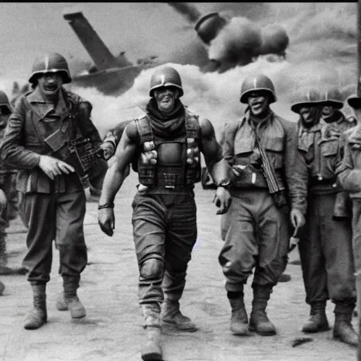 Image similar to thanos with american soldiers during ww2