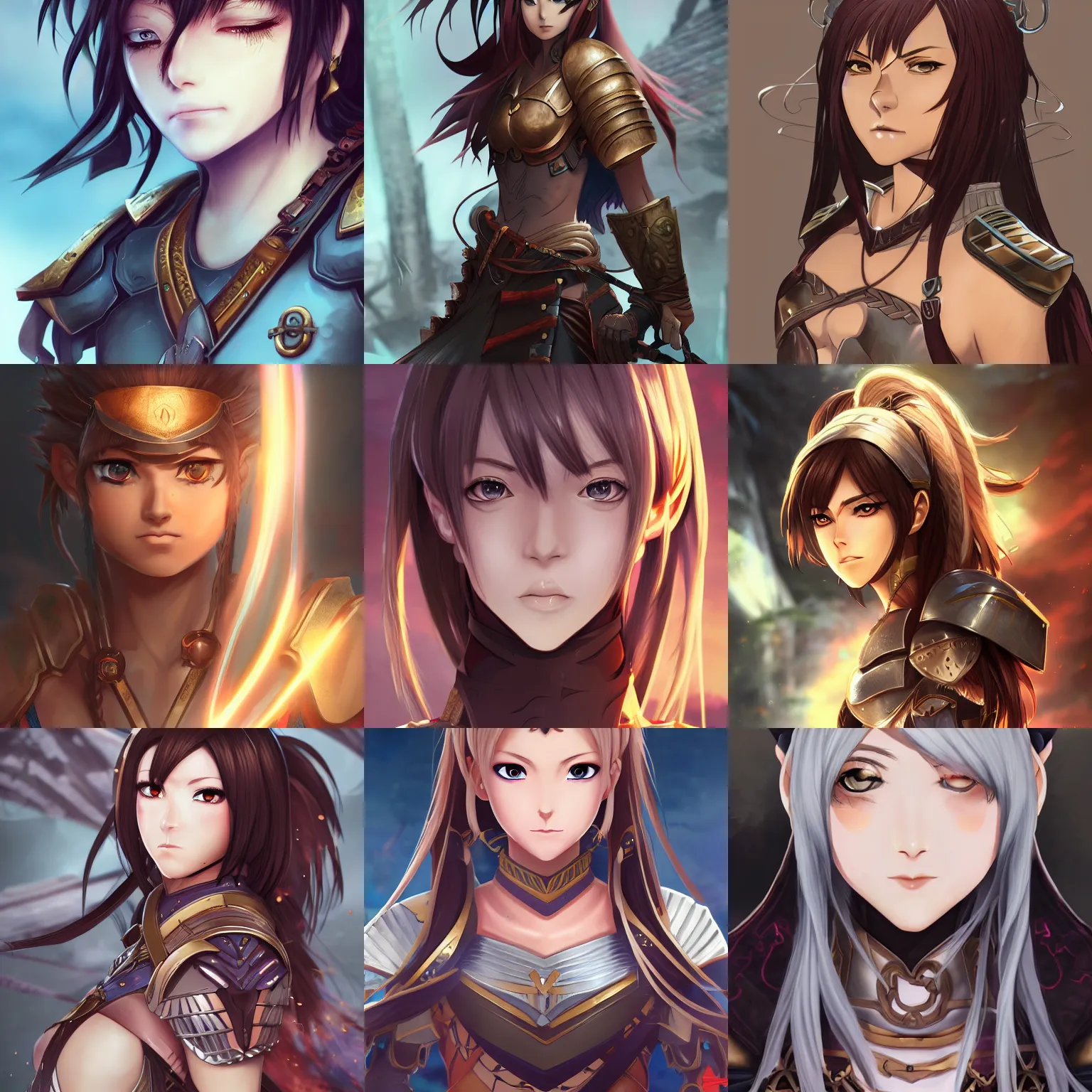 Prompt: a female warrior, character art portrait, anime key visual, official media, illustrated by sakimichan, extremely detailed, 8 k, trending on artstation, cinematic lighting, beautiful