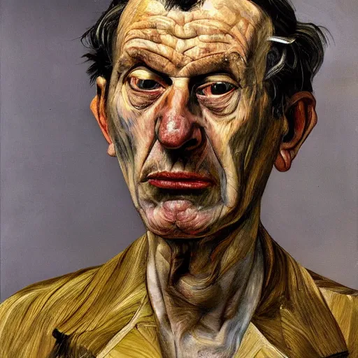 Image similar to high quality high detail painting by lucian freud, hd, portrait of despair