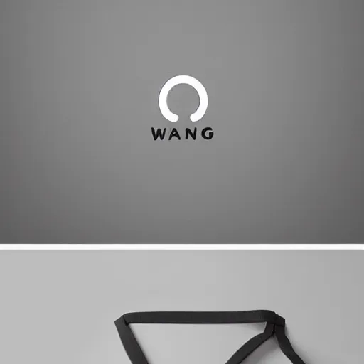 Image similar to minimalist trendy imagotype logotype design for plastic bag factory called wang that represents the future, 3 d vector, fresh cool colors, trending on behance