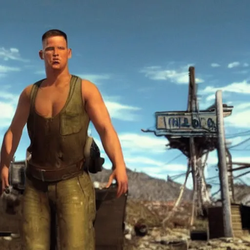 Image similar to channing tatum cameos in fallout