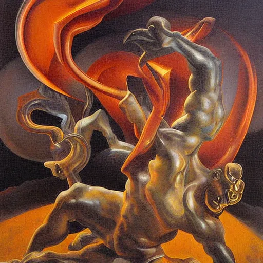 Prompt: hell fire oil painting by Szukalski