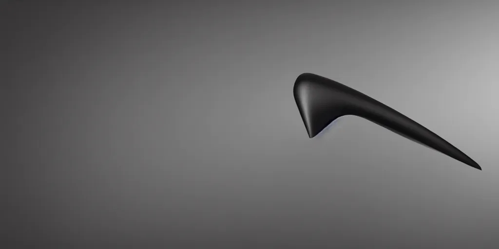 Prompt: aerodynamics planar flow form, very distant shot render matte black, centered on studio gray background, electronic high tech, futuristic organic shape, all black design by james dyson, jonathan ive, braun design, technologic design, octane engine render, product concept, unreal engine 6 render