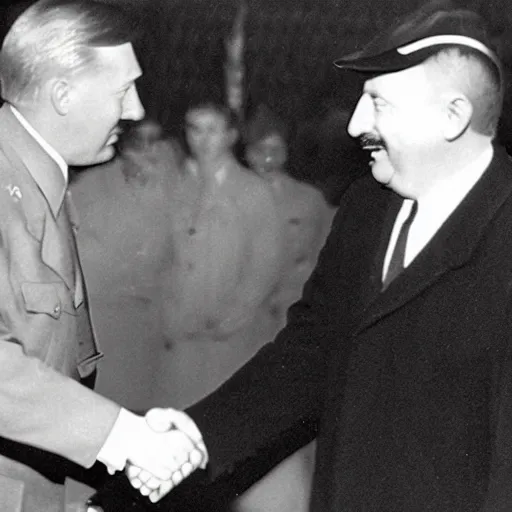 Image similar to trump shaking hands with hitler