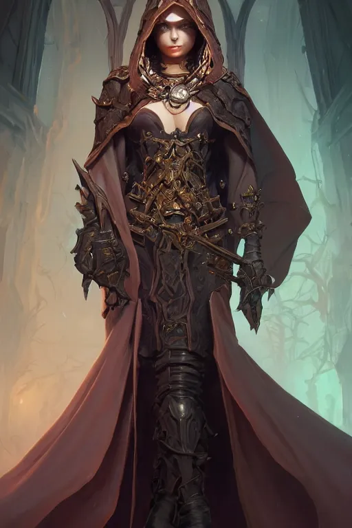 Image similar to beautiful necromancer, full body shot, hood, d & d, fantasy, intricate, elegant, highly detailed, digital painting, artstation, concept art, matte, sharp focus, illustration, hearthstone, art by artgerm and greg rutkowski and alphonse mucha