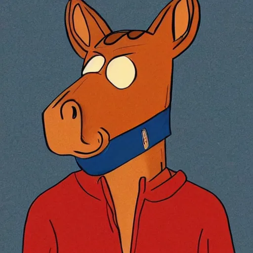 Prompt: A portrait of Bojack horseman in the style of Duy Hyunh, surrealism, trending in pinterest