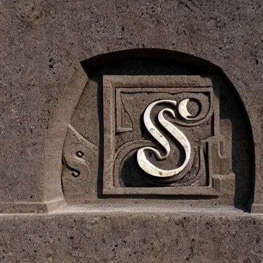 Prompt: uppercase letter S, carved in stone, roman inscription, trajan, detailed, trending dribbble, behance