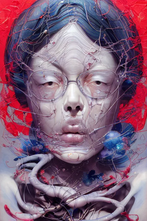 Image similar to prompt : figurative unique features beautiful subconscious, symmetrical face, portrait soft light painted by james jean and katsuhiro otomo and erik jones, inspired by akira anime, smooth face feature, intricate oil painting, high detail illustration, sharp high detail, manga and anime 1 9 9 9