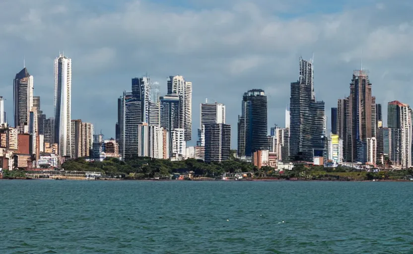 Image similar to skyline of latin american city viewed from the sea