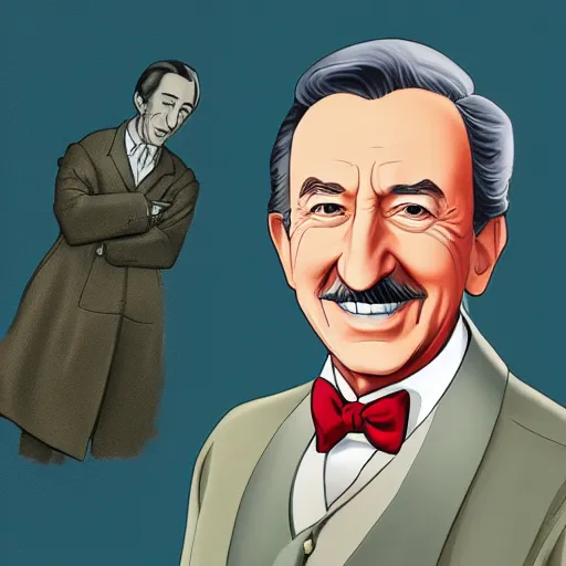 Prompt: a portrait of walt disney in isekai style