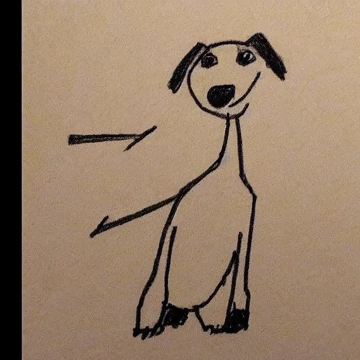 Prompt: stickman drawing of a dog and a man