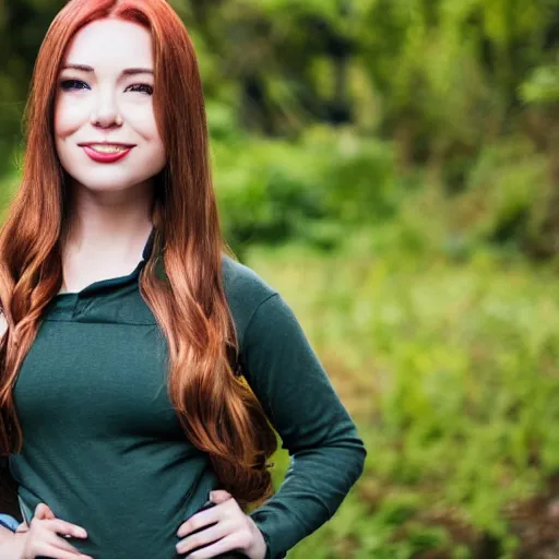 Image similar to photo still of real life kim possible inflated, 8 k, 8 5 mm f 1. 8