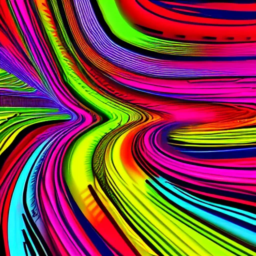 Image similar to creative coding digital illustration of a brightly coloured wobbly blob irradiating its colour in all directions