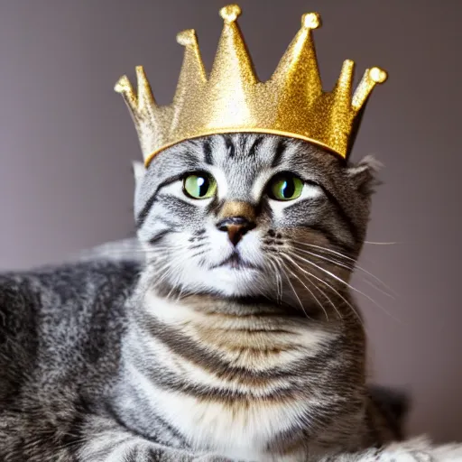 Image similar to gray tabby cat with gold crown