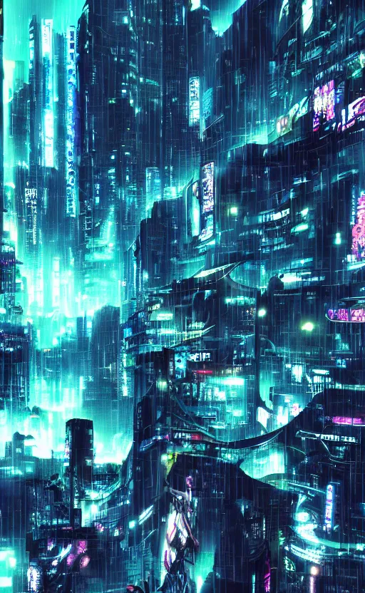 anime, cyberpunk, wallpaper, futuristic city, rain