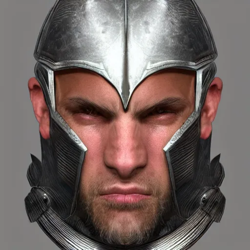 Image similar to a highly detailed headshot portrait of a man wearing epic armor concept art