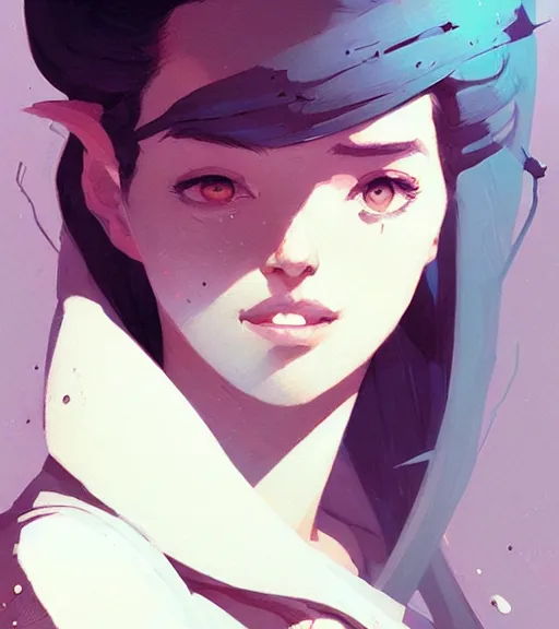 Image similar to portrait of moon queen by atey ghailan, by greg rutkowski, by greg tocchini, by james gilleard, by joe fenton, by kaethe butcher, dynamic lighting, gradient light blue, brown, blonde cream and white color scheme, grunge aesthetic