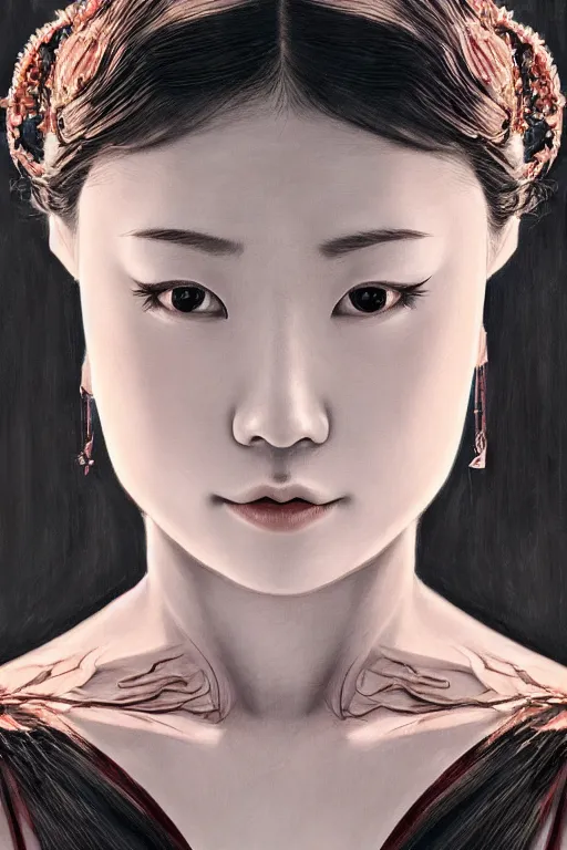 Image similar to hyperrealistic photography of a highly detailed and symmetrical gorgeous taiwanese female ballerina in the style of vargas and wlop, highly detailed, face symmetry, masterpiece, award - winning, sharp focus, intricate concept art, ambient lighting, 8 k, artstation