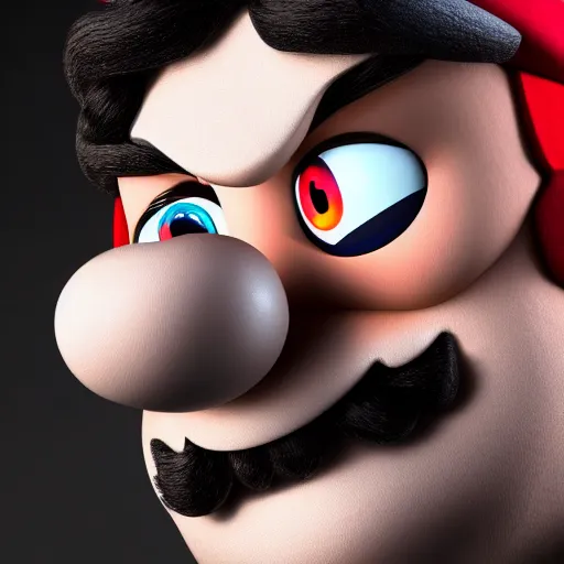 Image similar to mario as a puppet, glamour shot, 4 k extremely detailed macro photography