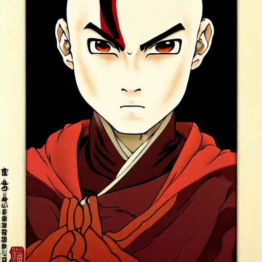 Prompt: portrait avatar : the last airbender, aang painted in miyazaki color style drawn by katsuhiro otomo and takato yamamoto, inspired by fables, china doll face, smooth face feature, intricate oil painting, high detail, sharp high detail, manga and anime 2 0 0 0