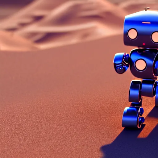 Image similar to a cute little robot is made of sand. super realistic 8 k render of a elegant, cinematic composition