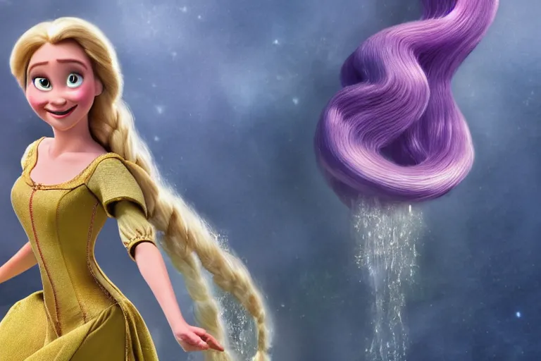 Image similar to Rapunzel from Tangled in Aliens (1986), highly detailed, high quality, HD, 4k, 8k, Canon 300mm, professional photographer, 40mp, lifelike, top-rated, award winning, realistic, sharp, no blur, edited, corrected, trending