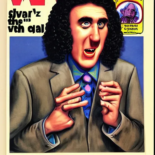 Image similar to Weird Al Yankavic on the cover of MAD MAGAZINE coverart stly Al Gaffee