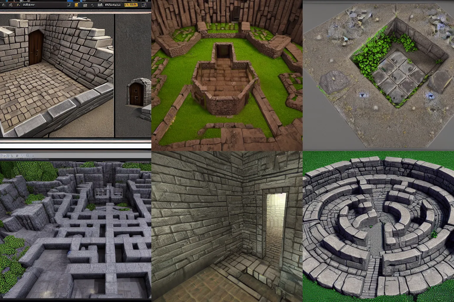 Prompt: 3D model of a dungeon labyrinth in unreal engine 5