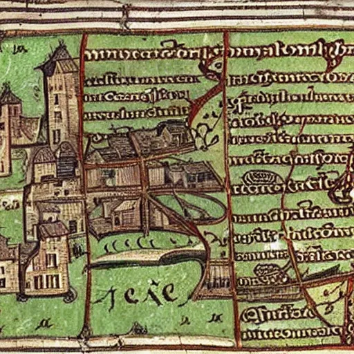 Image similar to medieval map of the town of yelm