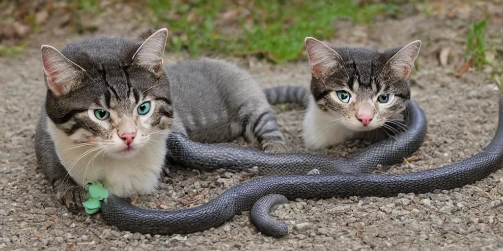 Image similar to snake cat hybrid