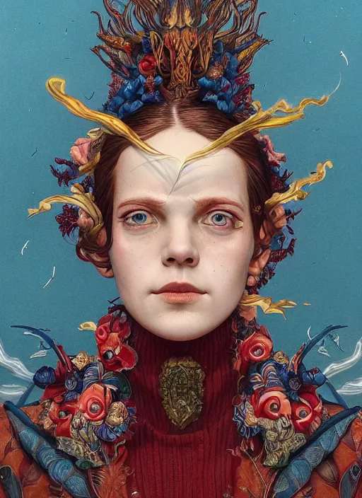 Image similar to flame portrait :: by Martine Johanna and Simon Stålenhag and Chie Yoshii and Casey Weldon and Guillermo del toro :: ornate, dynamic, particulate, rich colors, intricate, harper's bazaar, elegant, highly detailed, centered, artstation, smooth, sharp focus, octane render, 3d