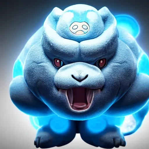 Prompt: photography of a realistic poliwrath animal, ultra detailed, 8 k, cinematic lighting, natural background, trending on artstation, pokemon