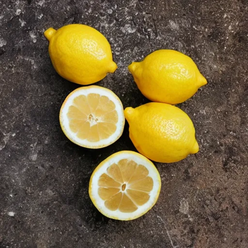 Prompt: a 3 by 3 array of lemon photos