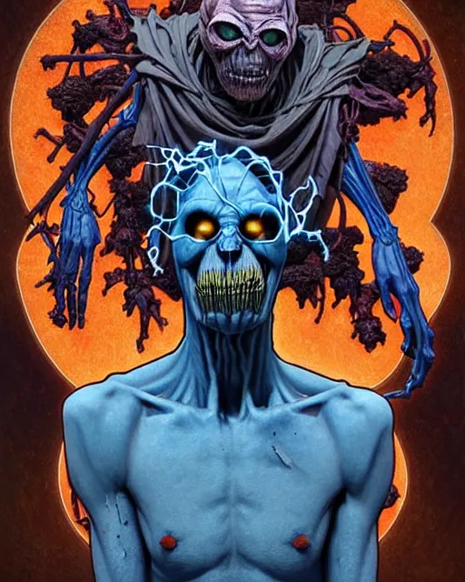 Image similar to the platonic ideal of flowers, rot and insects of cletus kasady ultimate carnage thanos dementor doctor manhattan chtulu nazgul groot, detailed, intricate, hyperrealism, intense, scary, decay, dmt, art by brock hofer and artgerm and greg rutkowski and alphonse mucha