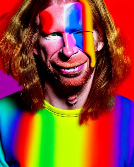 Image similar to colourful detailed fashion photograph of aphex twin by julia hetta and robert h hudson, 4 k