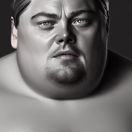 Image similar to hyperrealistic dslr film still of grotesquely morbidly obese leonardo dicaprio, stunning 8 k octane comprehensive 3 d render, inspired by istvan sandorfi & greg rutkowski & unreal engine, perfect symmetry, dim volumetric cinematic lighting, extremely hyper - detailed, extremely lifelike attributes & lifelike texture, intricate, masterpiece, artstation, stunning