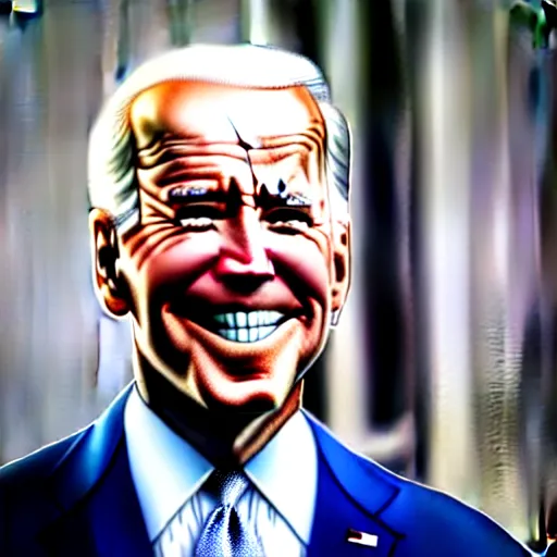 Image similar to closeup of Joe Biden with his tongue sticking out