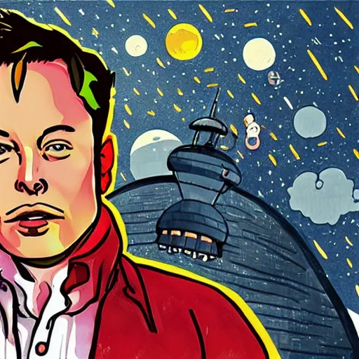 Prompt: elon musk, studio ghibli art style