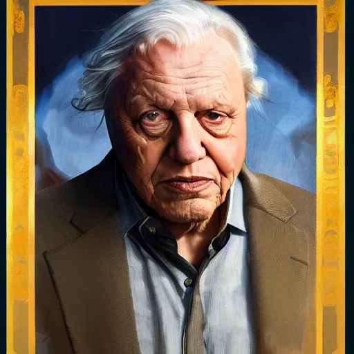 Prompt: portrait of David Attenborough as Hector Salamanca, elegant, intricate, headshot, highly detailed, digital painting, artstation, concept art, sharp focus, illustration, art by artgerm and greg rutkowski and alphonse mucha