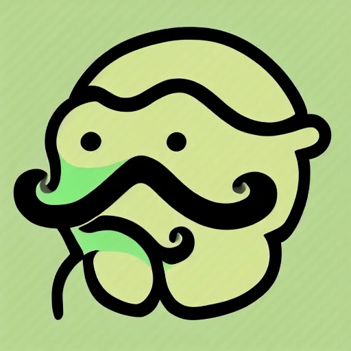 Image similar to green turtle with silly mustache, art, cartoon, profile picture, hd