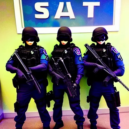 Prompt: kawaii swat team