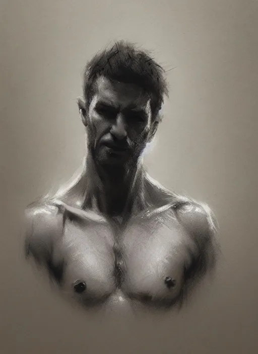 Prompt: a man, made with charcoal, by greg rutkowski, trending on artstation, masterpiece