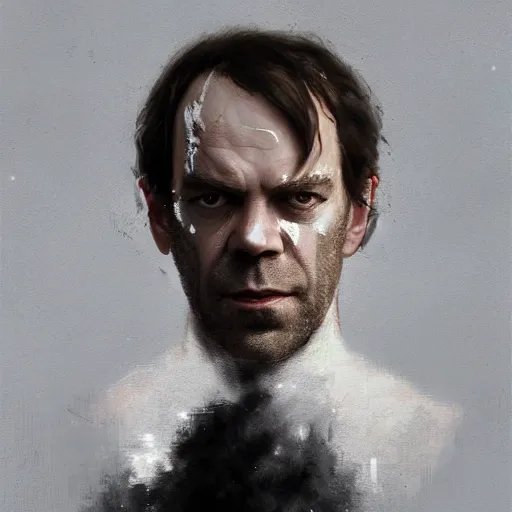 prompthunt: Portrait of Young Hugo Weaving by Greg Rutkowski in a suit  smoking a cigar, Realistic Painting, very detailed, digital painting,  trending on artstation, concept art, smooth, artstation HQ