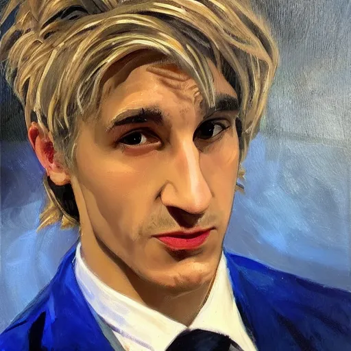 Image similar to xQc gambling , oil painting