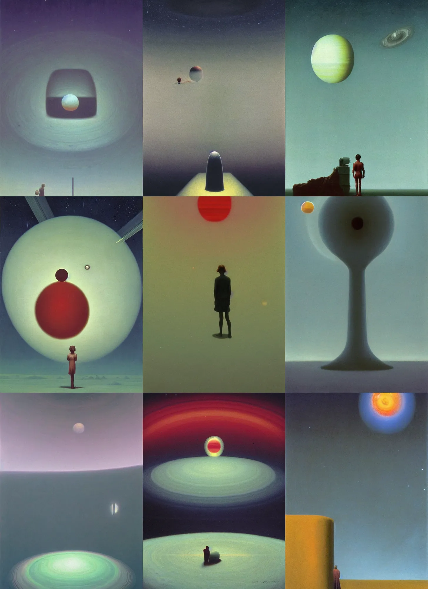 Prompt: the planet jupiter dissociating into the rings of saturn Edward Hopper and James Gilleard, Zdzislaw Beksinski, Mark Ryden, Wolfgang Lettl highly detailed, hints of Yayoi Kasuma