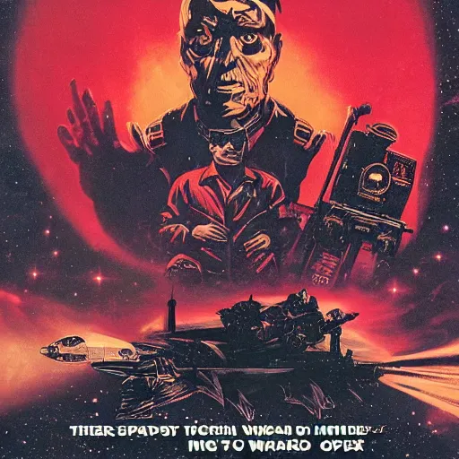 Detailed movie poster of a space war