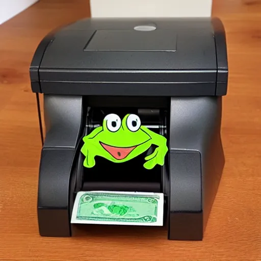 Image similar to frog money printer